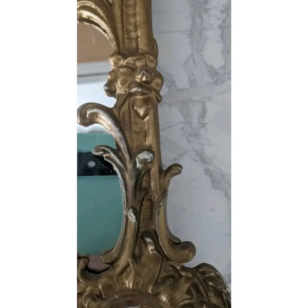 Victorian Ornate Cast Iron Art Picture Mirror Frame Wall Hanging / Stand It Up